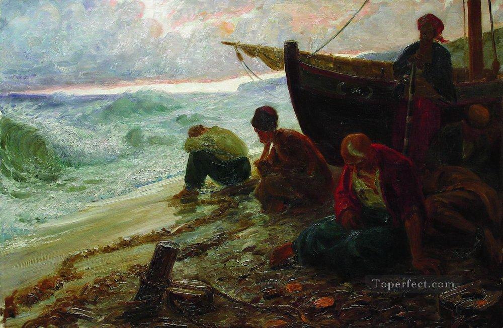 黒海の自由の終わり イリヤ・レーピン油絵